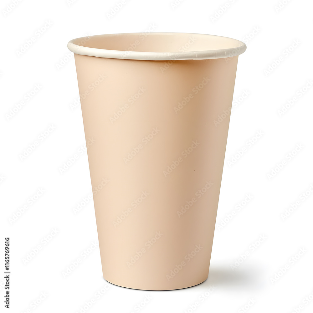 Brown paper coffee cup mock up isolated on a white background Brown paper coffee cup mock up isolated on a white background