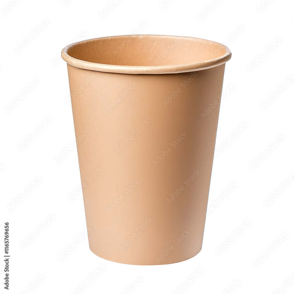 Brown paper coffee cup mock up isolated on a white background Brown paper coffee cup mock up isolated on a white background