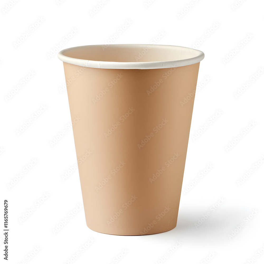 Brown paper coffee cup mock up isolated on a white background Brown paper coffee cup mock up isolated on a white background