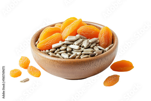 Tasty Bowl of Sunflower Seeds Isolated on Transparent Background photo