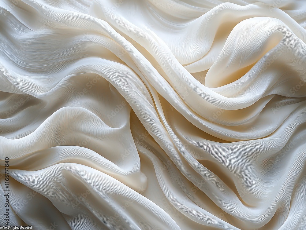 Fototapeta premium Abstract White Fabric Texture Close-Up High Resolution.