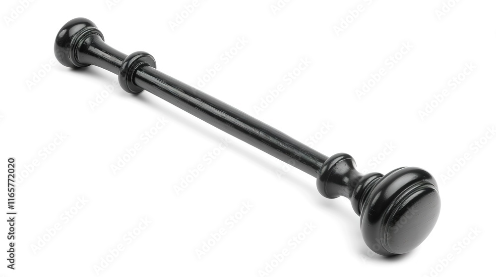 Solemn judge's gavel lying impressively on clean white background. This important tool symbolizes authority and the solemnity in the courtroom, playing a crucial role when making decisions and maintai Solemn judge's gavel lying impressively on clean white background. This important tool symbolizes authority and the solemnity in the courtroom, playing a crucial role when making decisions and maintai