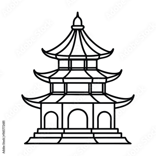 illustration of a Chines Day Pagoda
