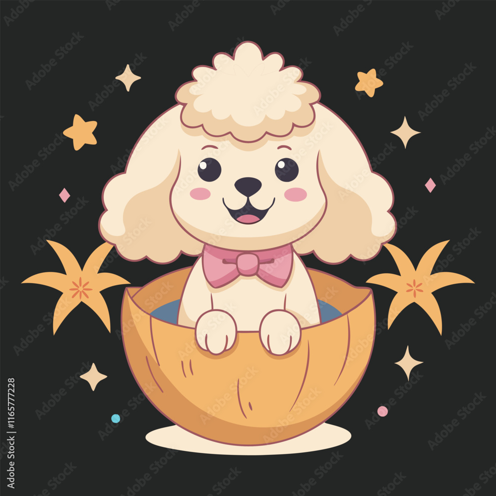 Fototapeta premium A beautiful poodle is sitting.