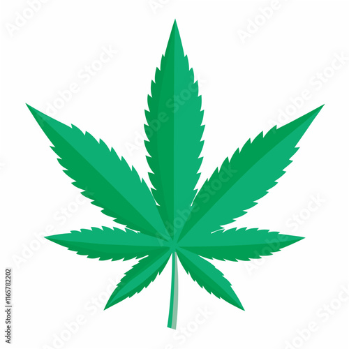 Green marijuana leaf vector illustration and artwork 