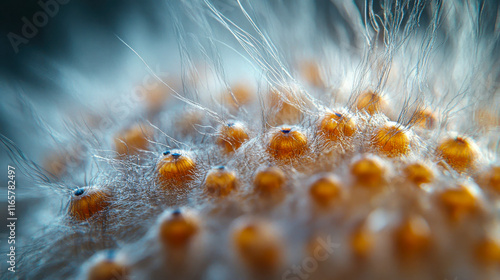 Macro shot of hair follicles on skin with incredible detail and texture, showcasing a hyperdetailed view of hair growth photo