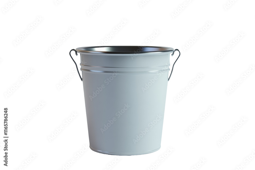 Round Bucket with a Handle Isolated on Transparent Background Round Bucket with a Handle Isolated on Transparent Background