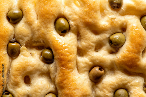 Focaccia with olives is a masterpiece of Mediterranean culinary tradition.