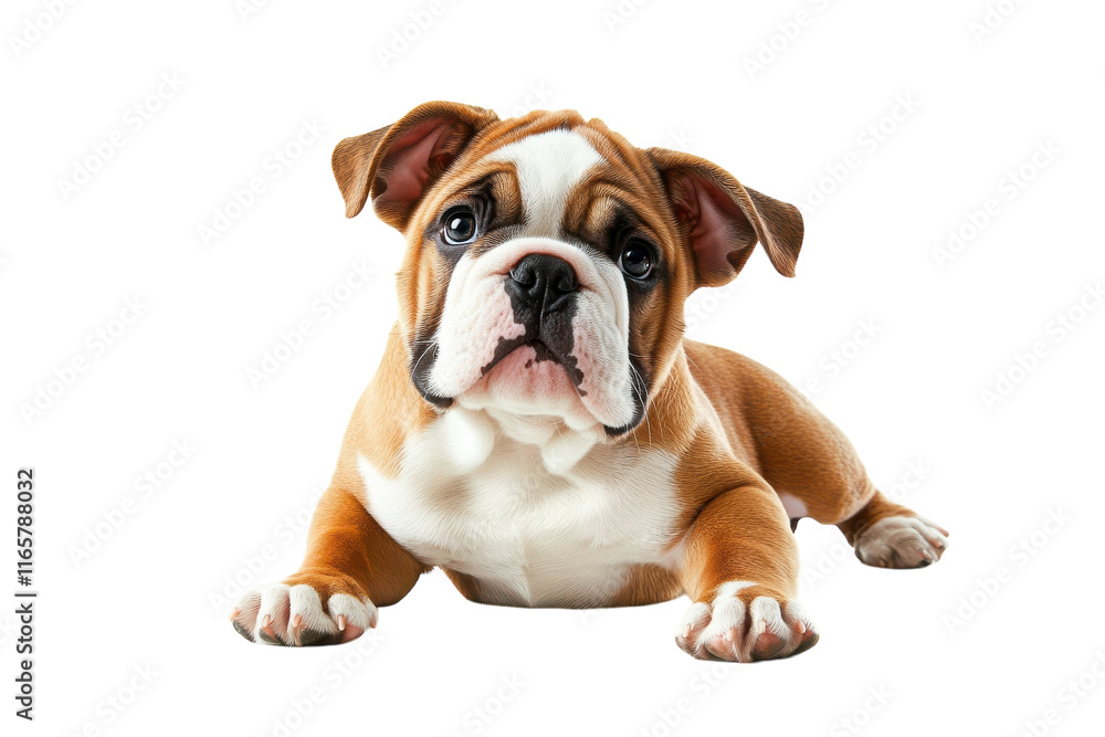 Fototapeta premium Strong Bulldog Posing Isolated on Transparent Background