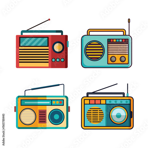 Set of radio vector, vector and illustration, vector style