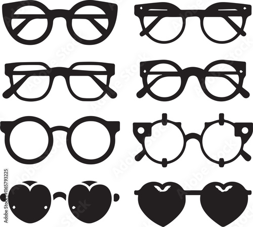 A collection of vintage eyeglasses Transparent Background Images