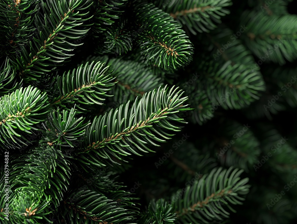 A close up of a pine tree with green needles A close up of a pine tree with green needles