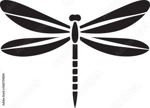 Delicate dragonfly silhouette vector EPS file. Perfect for nature-inspired designs, branding, and decor. Scalable, clean, and ideal for creative projects.