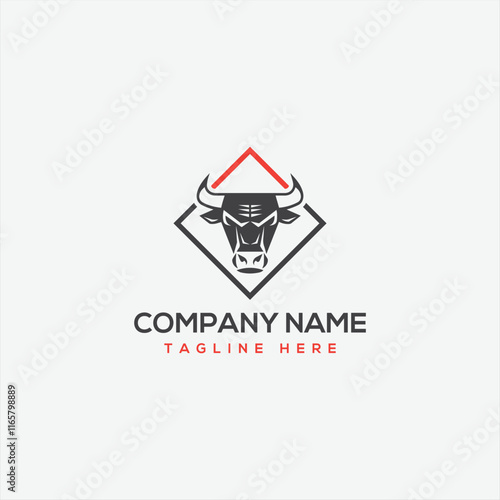 Bull head logo design. Creative bull horns symbol. Vector illustration.
