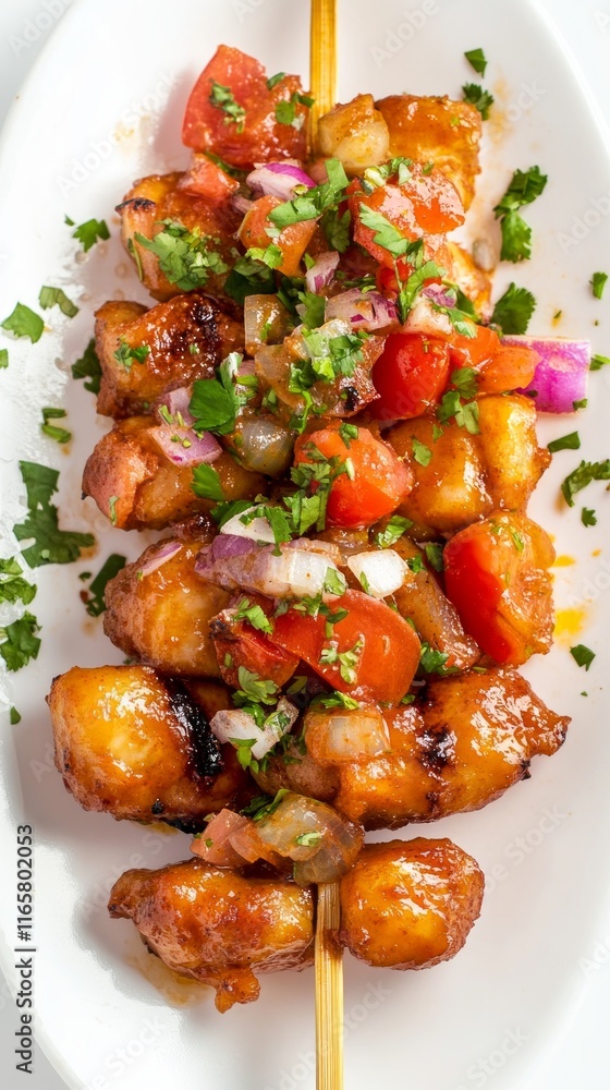Grilled Chicken Skewers with Spicy Salsa - A Flavorful Summer Feast Grilled Chicken Skewers with Spicy Salsa - A Flavorful Summer Feast