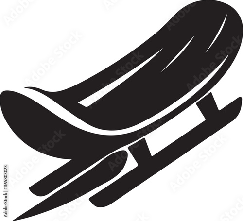 Toboggan sled silhouette vector EPS file. Perfect for winter, snow, and outdoor sports designs. Scalable, clean, and ideal for creative projects.