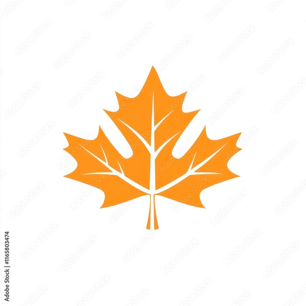 Fototapeta premium An Orange Maple Leaf Isolated on White