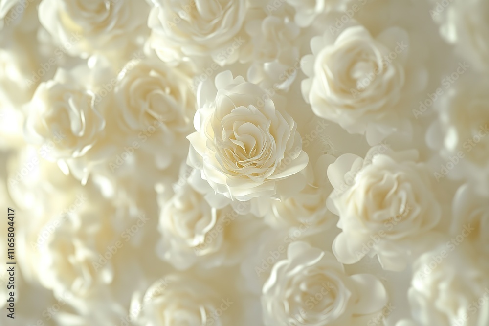 Close-up of delicate, creamy white roses. A soft, romantic floral background. Close-up of delicate, creamy white roses. A soft, romantic floral background.
