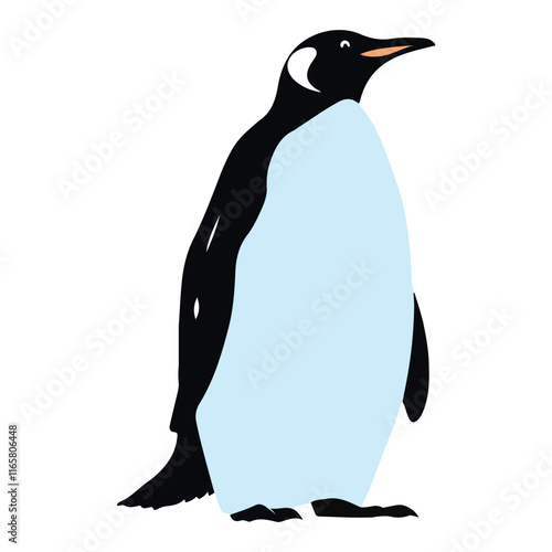 penguin vector silhuette illustration art vector on white background