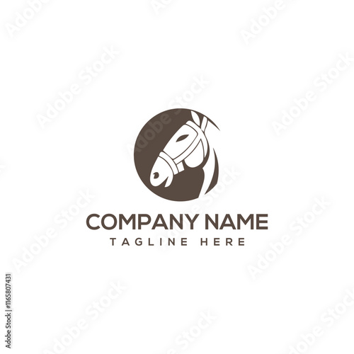 flat-style horse silhouette vector logo
