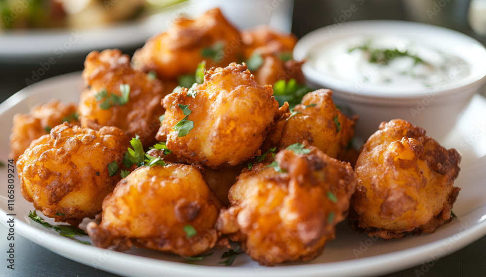 Crispy Tater Tots with Creamy Ranch Dip on Plate
Crispy Tater Tots with Creamy Ranch Dip on Plate