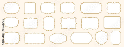 Ornamental label frames. Old ornate labels, decorative vintage frame and retro badge. Set of vintage label and badges shape collections. Vector illustration. .eps