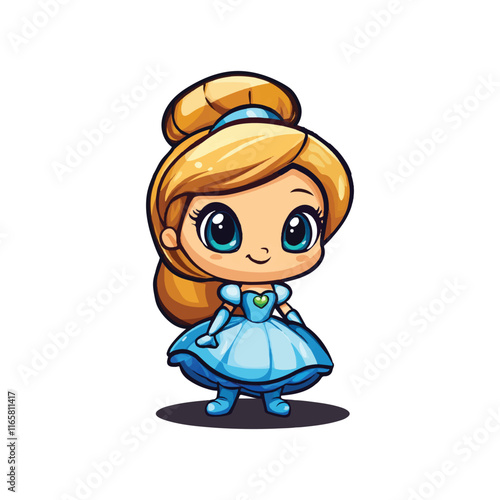 cute mascot cinderella vector design