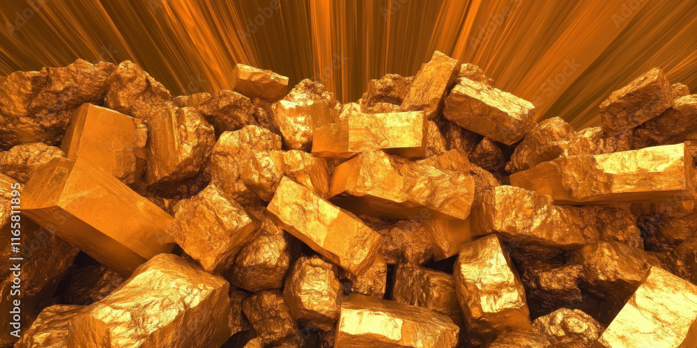 A pile of shining gold bars stacked together, radiating a warm golden hue against a vibrant backdrop, symbolizing wealth and luxury. A pile of shining gold bars stacked together, radiating a warm golden hue against a vibrant backdrop, symbolizing wealth and luxury.
