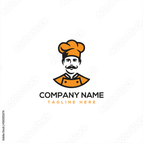 Chef logo. Cuisine, cooking icon or symbol. Vector illustration
