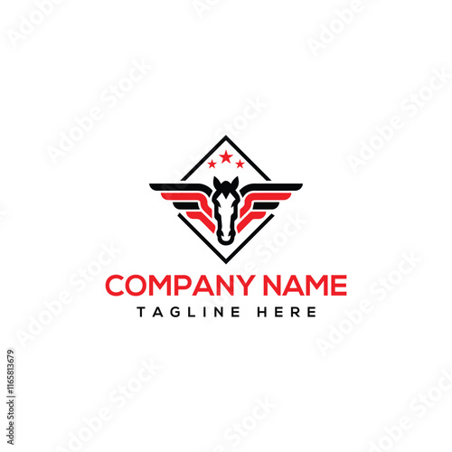 Horse logo design with vector template