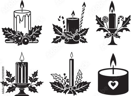 Candelabras Day Bundle vector silhouette illustration 
