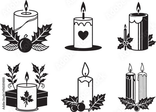 Candelabras Day Bundle vector silhouette illustration 