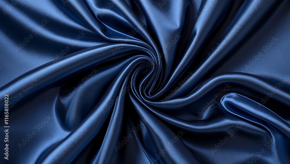Fototapeta premium Navy blue silk satin texture with elegant folds