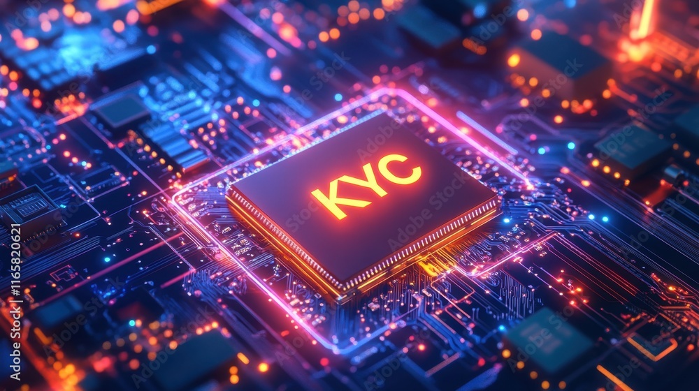 A vibrant circuit board featuring the acronym A vibrant circuit board featuring the acronym