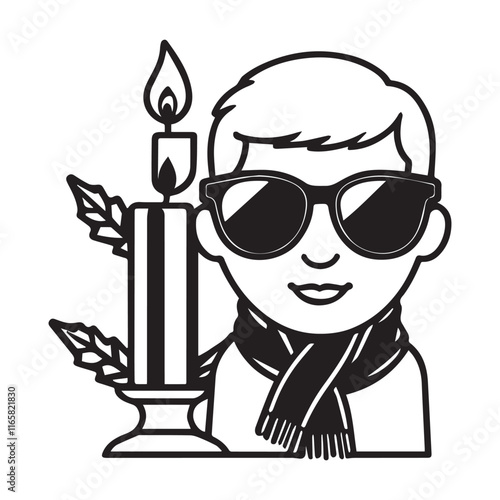 Candelabras Day vector silhouette illustration