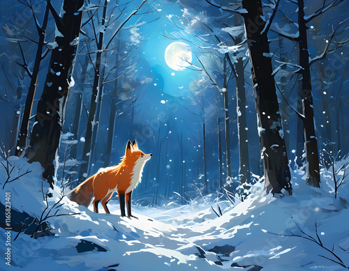 Fox in the Snow photo