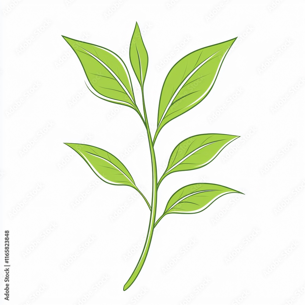 Fototapeta premium green leaves isolated on white background