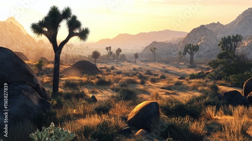 Scenic view of rocky landscape with trees and mountains in the background dur...
