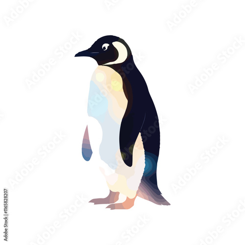 penguin vector silhuette illustration art vector on white background