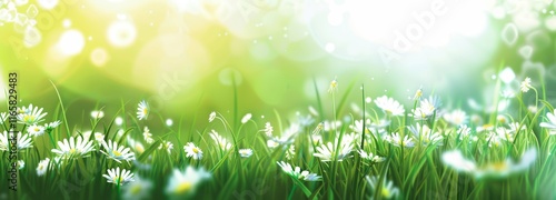 campo de margaritas. fondo desenfocado