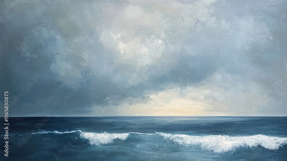 Serene Seascape: Tranquil Ocean and Sky Serene Seascape: Tranquil Ocean and Sky