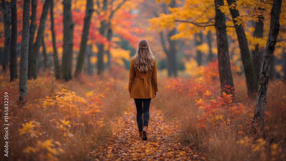 Vibrant fall colors in a woodland landscape Vibrant fall colors in a woodland landscape