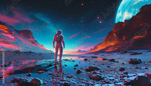 Astronaut on Alien Planet