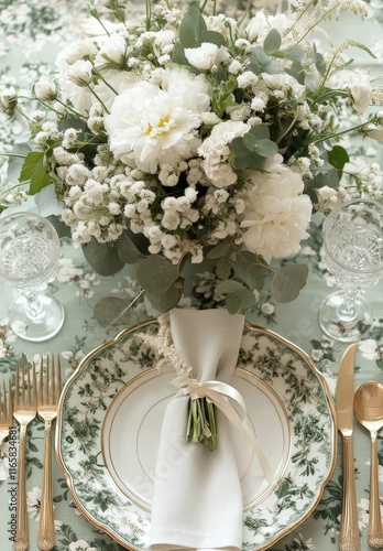 Elegant table setting with floral centerpiece for a spring gathering