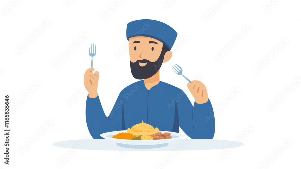 Iftar Time cartoon isolated transparent bcakground Iftar Time cartoon isolated transparent bcakground