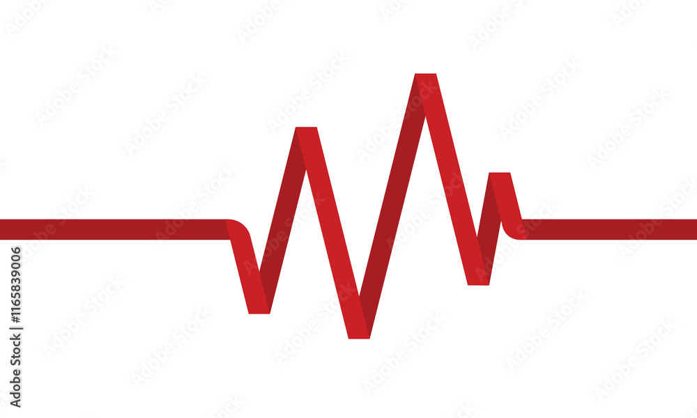 Heartbeat Line on white background. Pulse Rate. Heart line icon. Vector illustration. Line stripe style folded paper on color background. stock price statistics. Heartbeat Line on white background. Pulse Rate. Heart line icon. Vector illustration. Line stripe style folded paper on color background. stock price statistics.