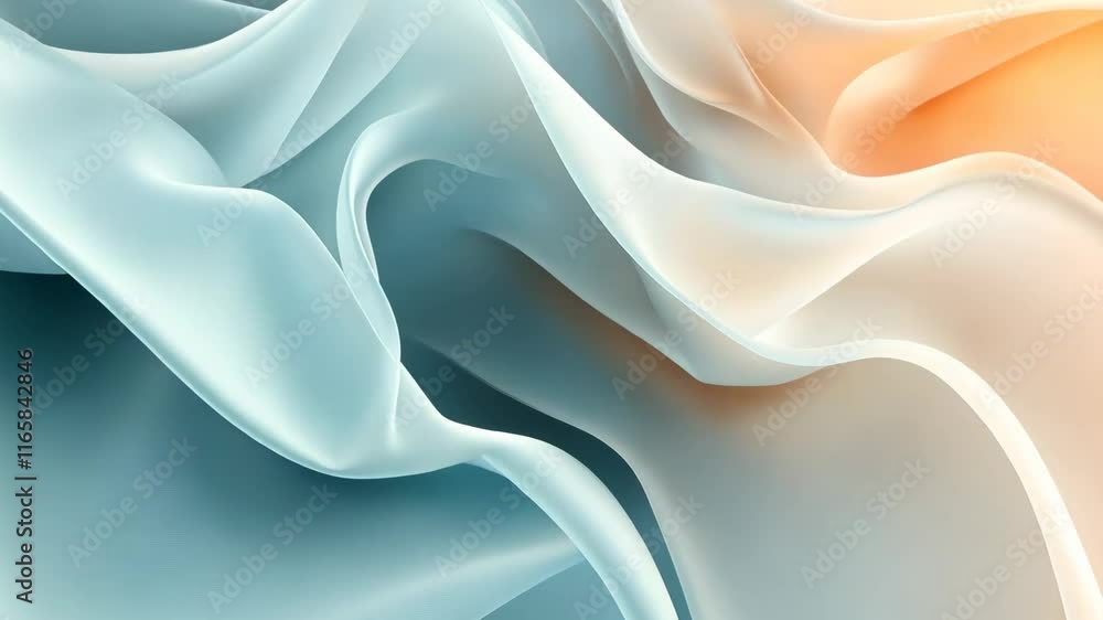Flowing silk waves in soft pastel tones show graceful motion and elegant texture Flowing silk waves in soft pastel tones show graceful motion and elegant texture