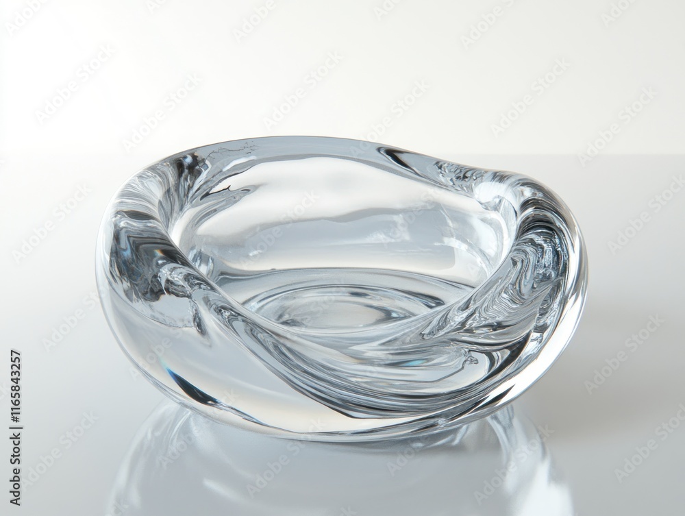 Transparent glass bowl with elegant curved design Transparent glass bowl with elegant curved design
