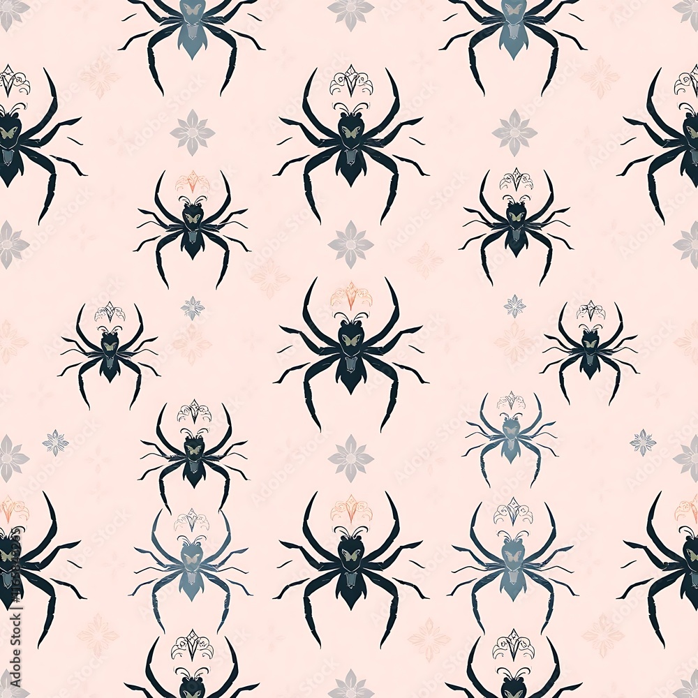 Spooky Spiders Seamless Pattern Spooky Spiders Seamless Pattern