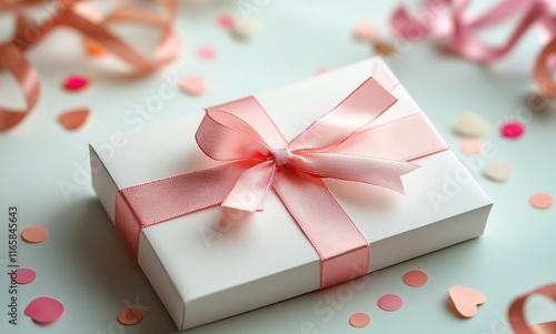 Birthday card on a festive table with colorful confetti and decorations